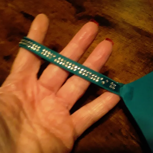 Pink VICTORIA'S SECRET teal W/ Pink Bling 38B Padded underwire Gorgeous Push Up - Picture 6 of 13